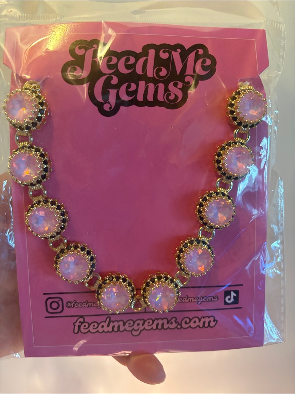 NEW Feed Me Gems Pink Eclipse Queen Necklace